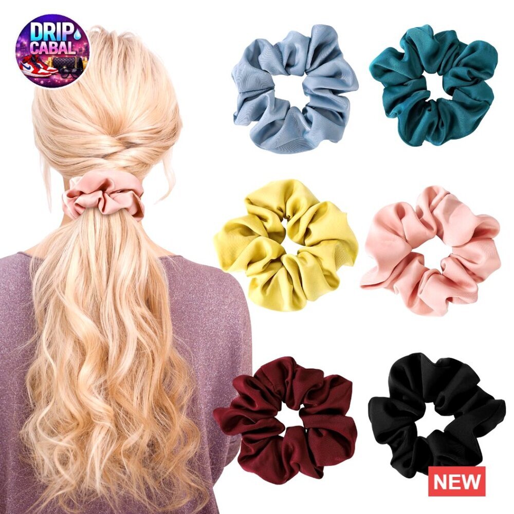 Satin Silk Scrunchies Set Hair Ties Elastic Bands Ponytail Holders Women